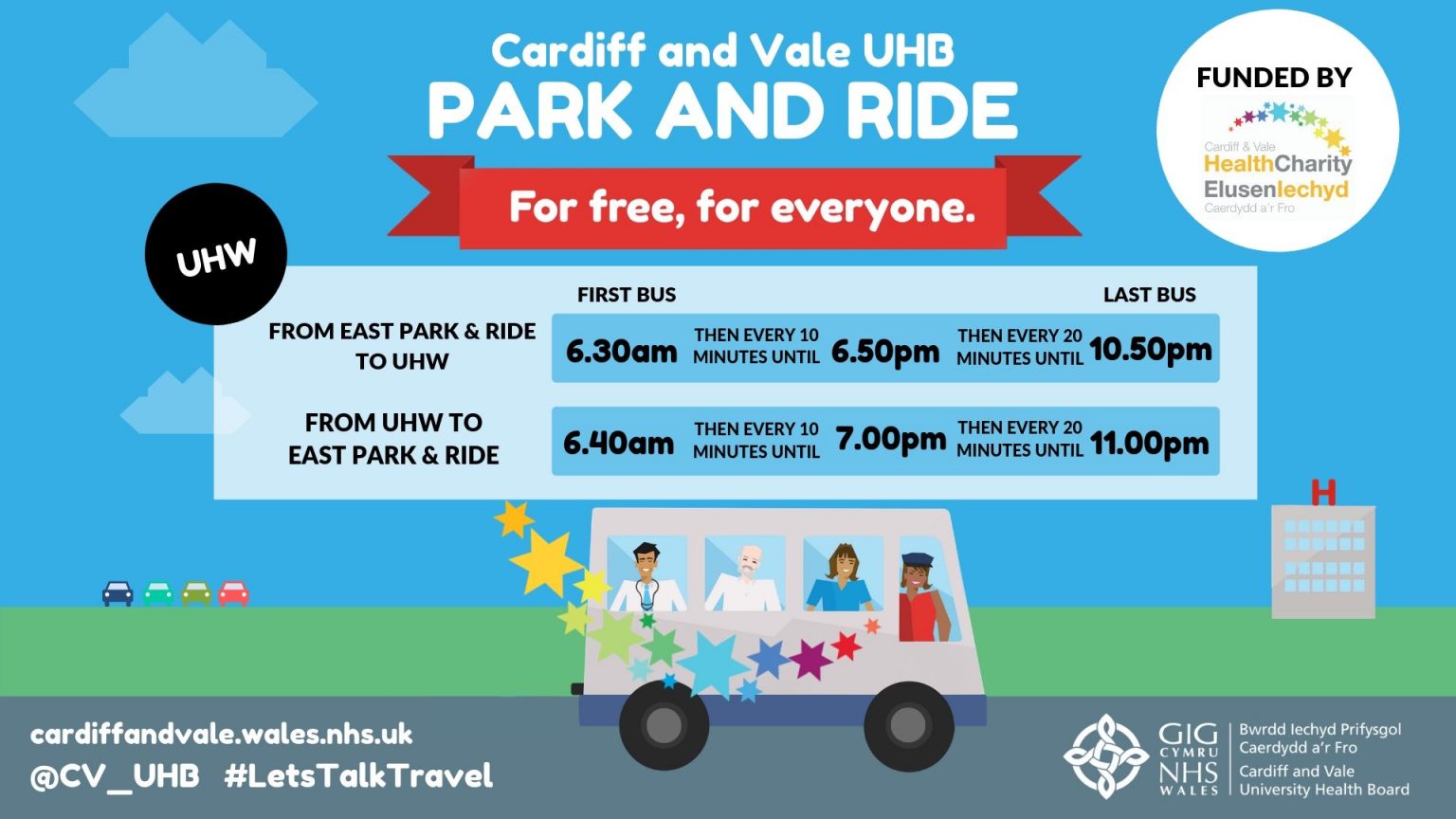 Health Charity funds Park and Ride service for visitors and staff